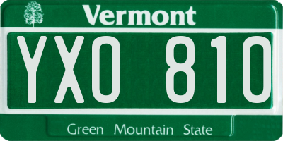VT license plate YXO810