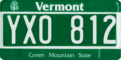 VT license plate YXO812