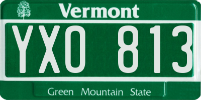VT license plate YXO813
