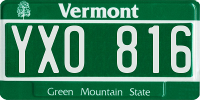 VT license plate YXO816