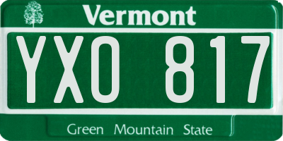 VT license plate YXO817