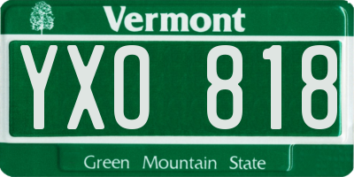 VT license plate YXO818