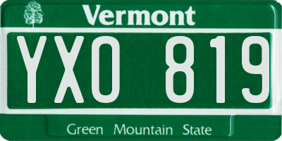 VT license plate YXO819