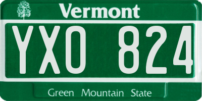 VT license plate YXO824