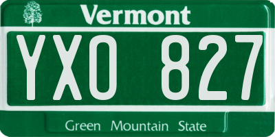 VT license plate YXO827