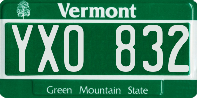VT license plate YXO832