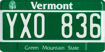 VT license plate YXO836