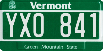 VT license plate YXO841
