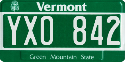 VT license plate YXO842