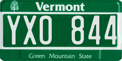 VT license plate YXO844