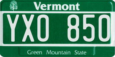 VT license plate YXO850