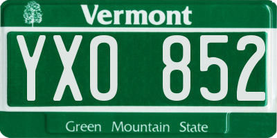 VT license plate YXO852