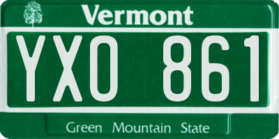 VT license plate YXO861