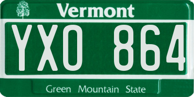 VT license plate YXO864