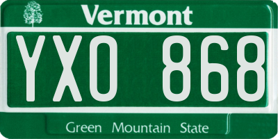 VT license plate YXO868