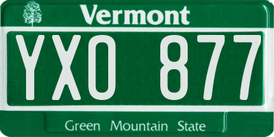 VT license plate YXO877