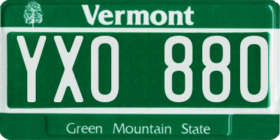 VT license plate YXO880