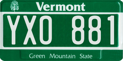 VT license plate YXO881