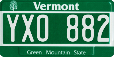 VT license plate YXO882