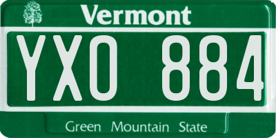 VT license plate YXO884