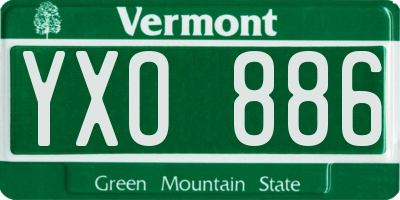 VT license plate YXO886