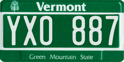 VT license plate YXO887