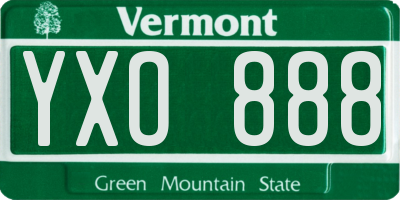 VT license plate YXO888
