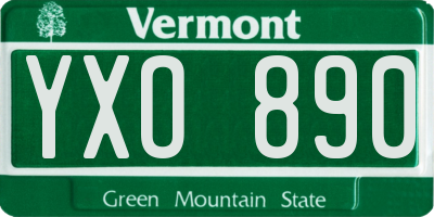 VT license plate YXO890