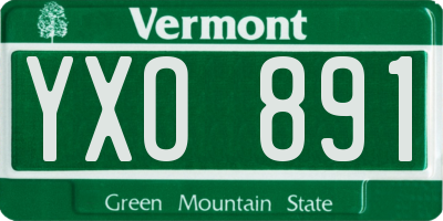 VT license plate YXO891