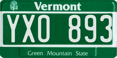 VT license plate YXO893
