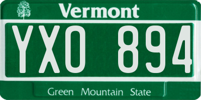 VT license plate YXO894
