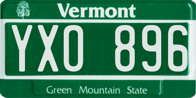 VT license plate YXO896