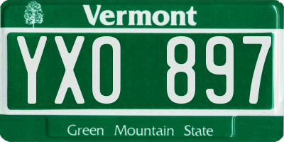VT license plate YXO897