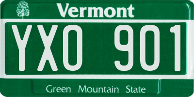 VT license plate YXO901