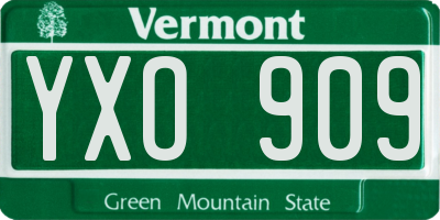 VT license plate YXO909