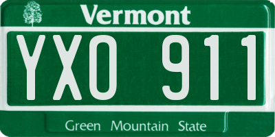 VT license plate YXO911
