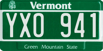 VT license plate YXO941