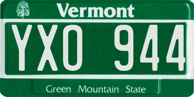 VT license plate YXO944