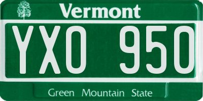 VT license plate YXO950