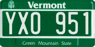 VT license plate YXO951