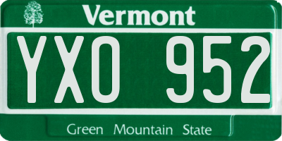 VT license plate YXO952