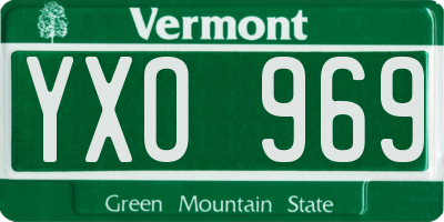 VT license plate YXO969