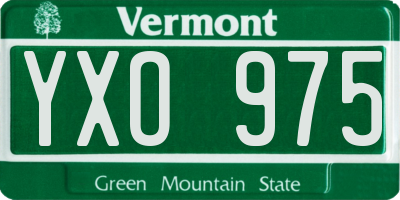 VT license plate YXO975