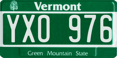 VT license plate YXO976