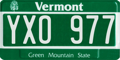 VT license plate YXO977