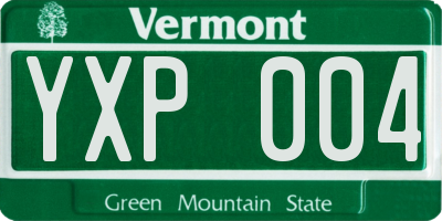 VT license plate YXP004