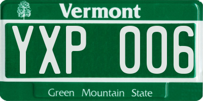 VT license plate YXP006