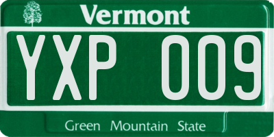 VT license plate YXP009