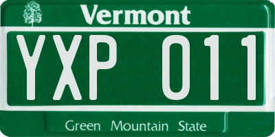 VT license plate YXP011