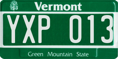 VT license plate YXP013